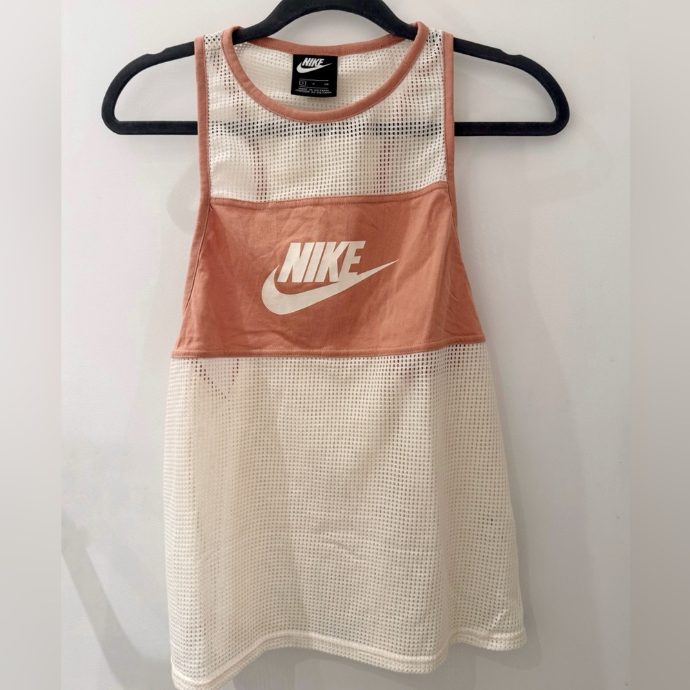 Nike Salmon Pink and Cream Mesh Racerback Tank - Picture 2 of 3